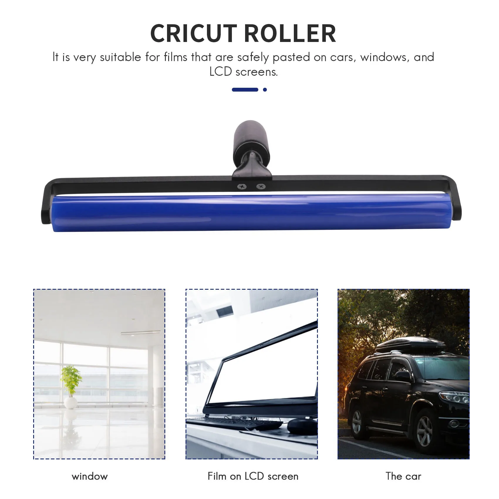 

2025+12 Inch Wide Glue Silicone Soft Rubber Pasting Roller Squeegee Rolling Wheel Anti-Static Sticky Deadener Automotive