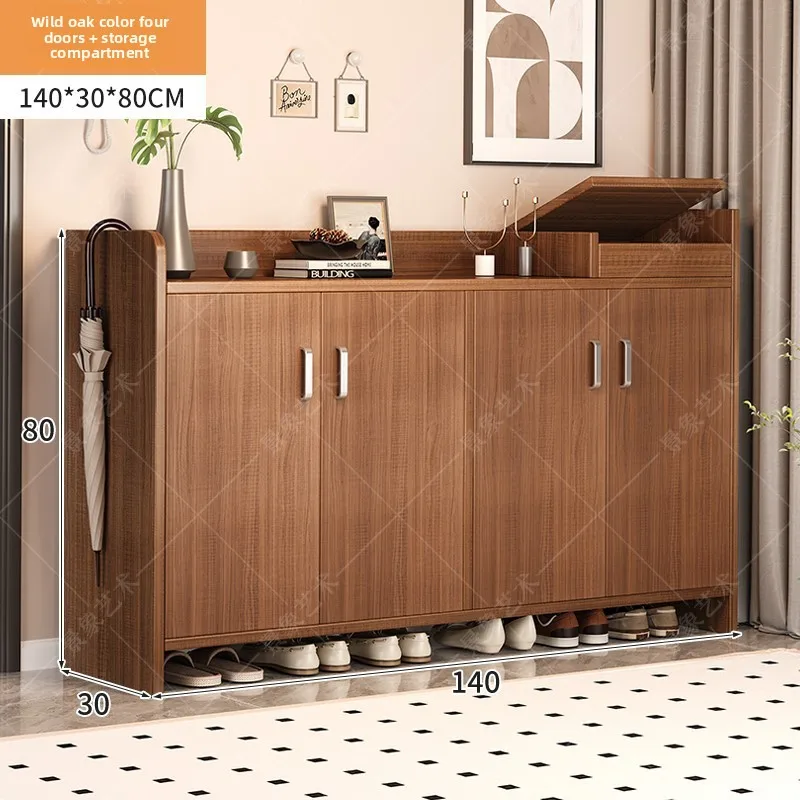 Stabiler Schuhschrank, moderner, schlichter Tür-zu-Tür-Aufbewahrungsschrank mit integriertem Eingangsbereich, staubdichter Schuhregal mit mehreren Türen