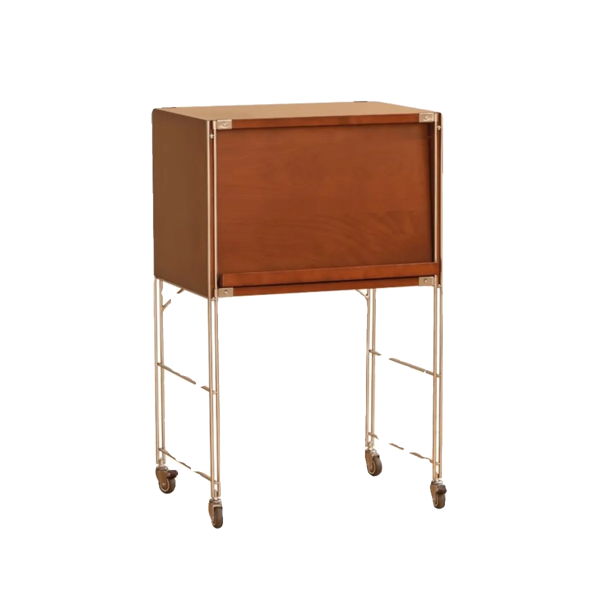 

Retro solid wood flap door TV side storage bookcase