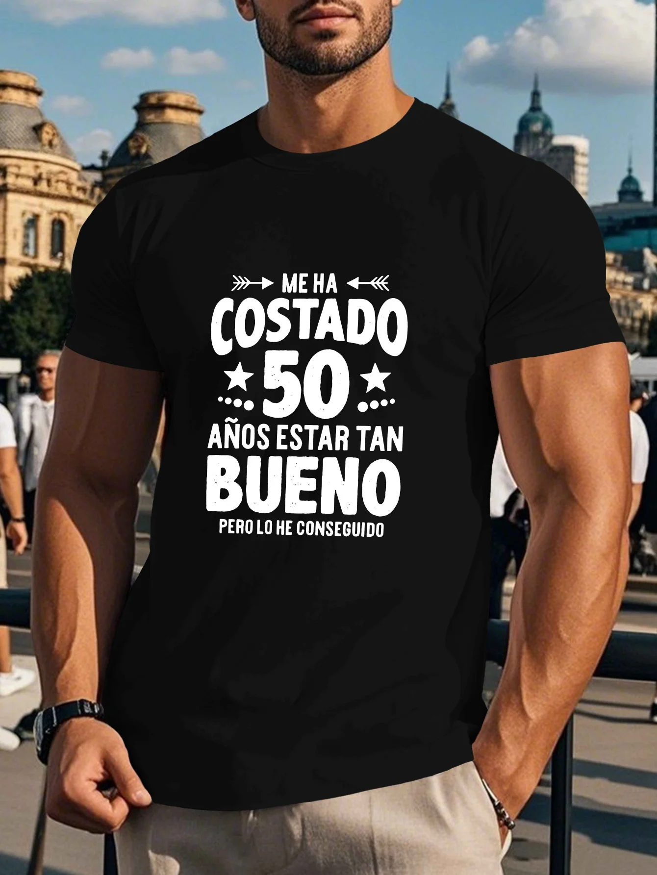 

FUNNY SPANISH Men'S Short Sleeve T-shirt Summer T-shirt Top