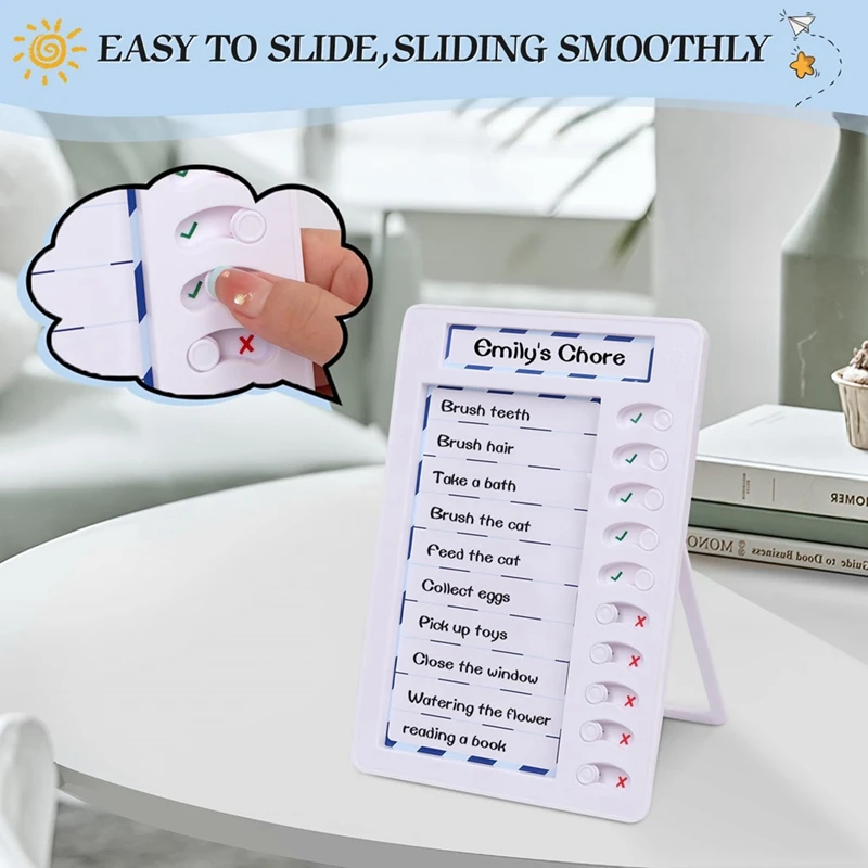 1Set per bambini, scheda elenco riutilizzabile per fare le mie faccende lavagna magnetica cancellabile a secco bianca