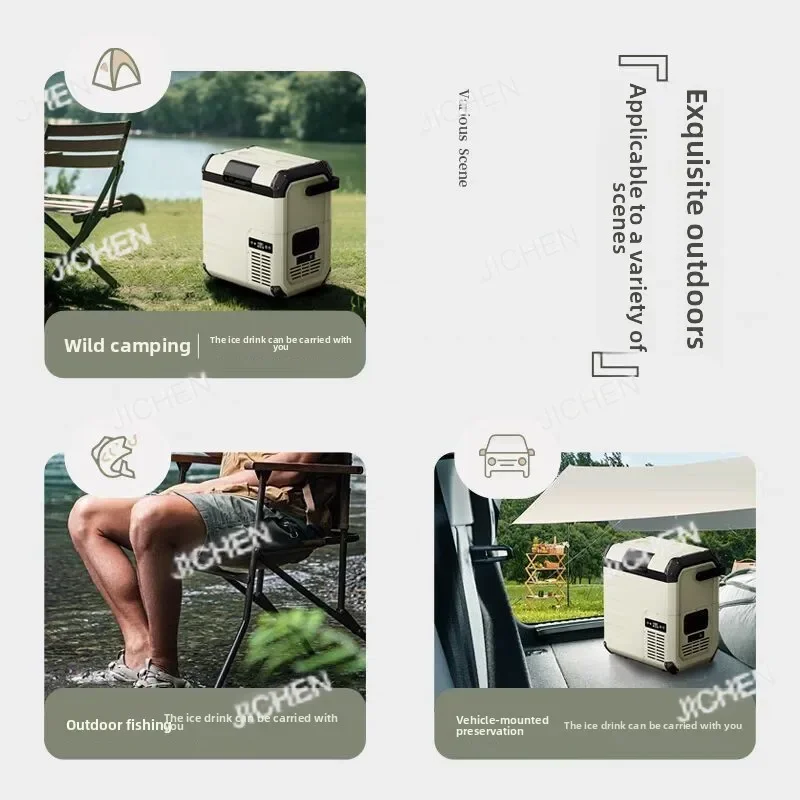 Congelador portátil para coche JC 12V/24V 10L, refrigerador con compresor para coche, enfriador eléctrico de viaje de bajo ruido y ahorro de energía para coche SUV/camión/R