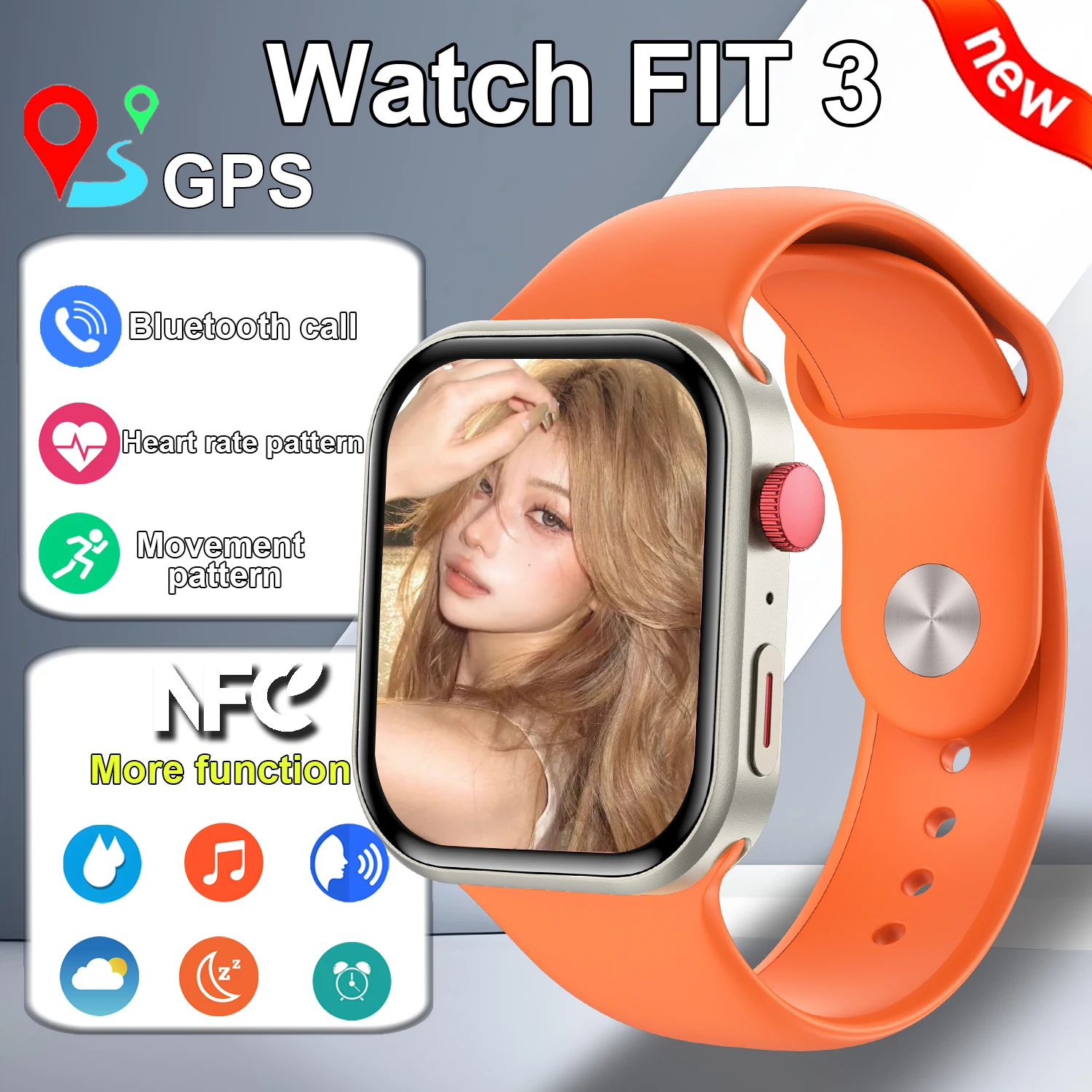 

2025Новые часы FIT 3 Смарт-часы для мужчин и женщин 2,09 дюйма GPT AI Health SmartWatch Tracker BT вызов Сердечный ритм Спортивные часы NFC GPS