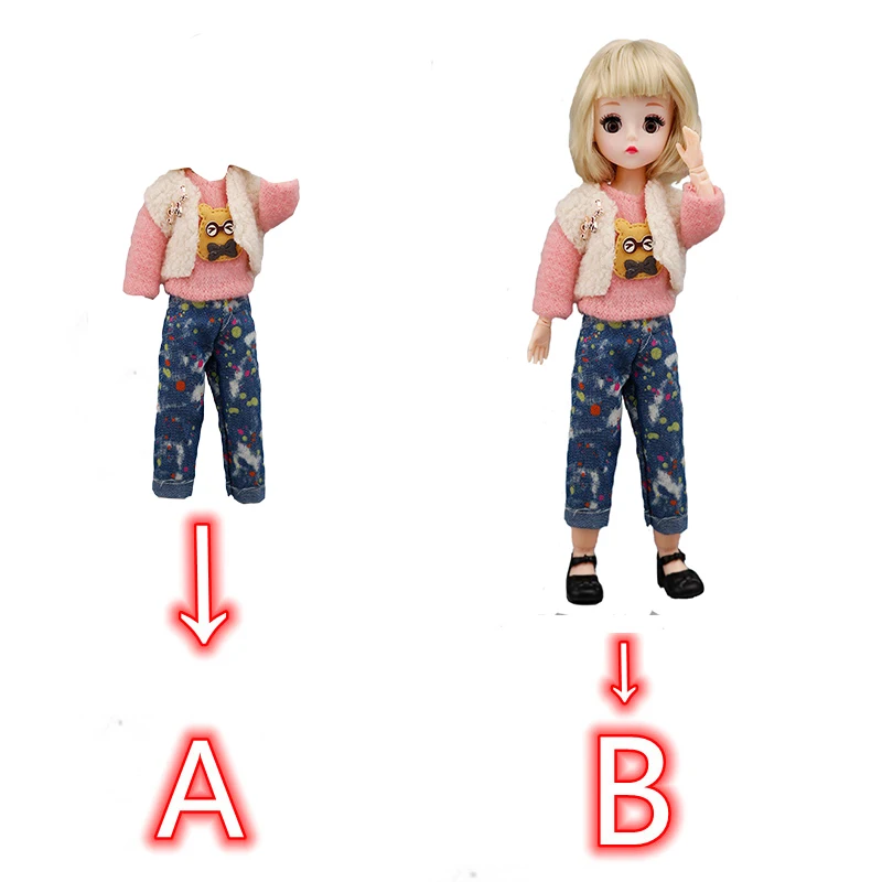 Winking Eyes 1/6 Bjd Doll ( Option B ) or Clothes ( Option A ) 22 Moveable Joints 30cm DIY Handmade Dolls Kids Toy Girls Doll