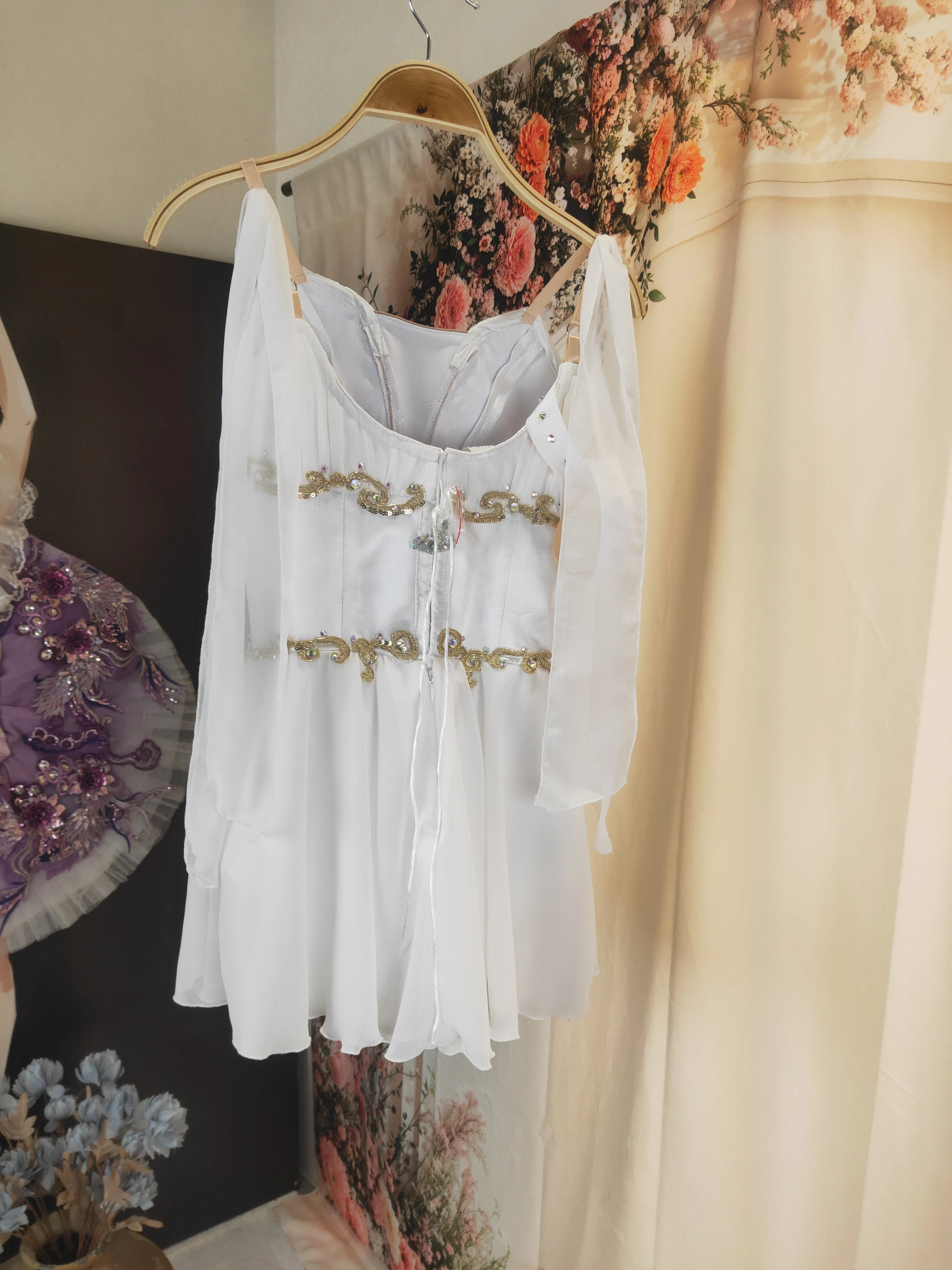 BT01577 Kids Girls Children Women Adult Performance Wear white cupid long shirt Ballet Tutu Costumes