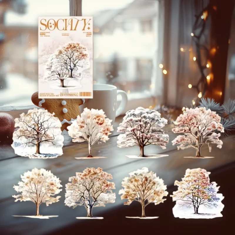 PET-Aufkleber-Set, Forest Guild-Serie, Waldbaum-Thema, Handkonto, DIY-Dekor, Aufkleber, 5 Stile, 16 Stück