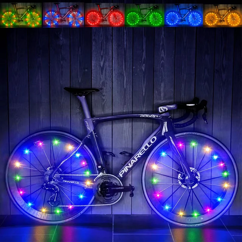 LED Bike Wheel Lights Waterproof Bicycle Spoke Lights Cycling Decor Safety Warning Tire Strip Light for Kids Adults Night Riding