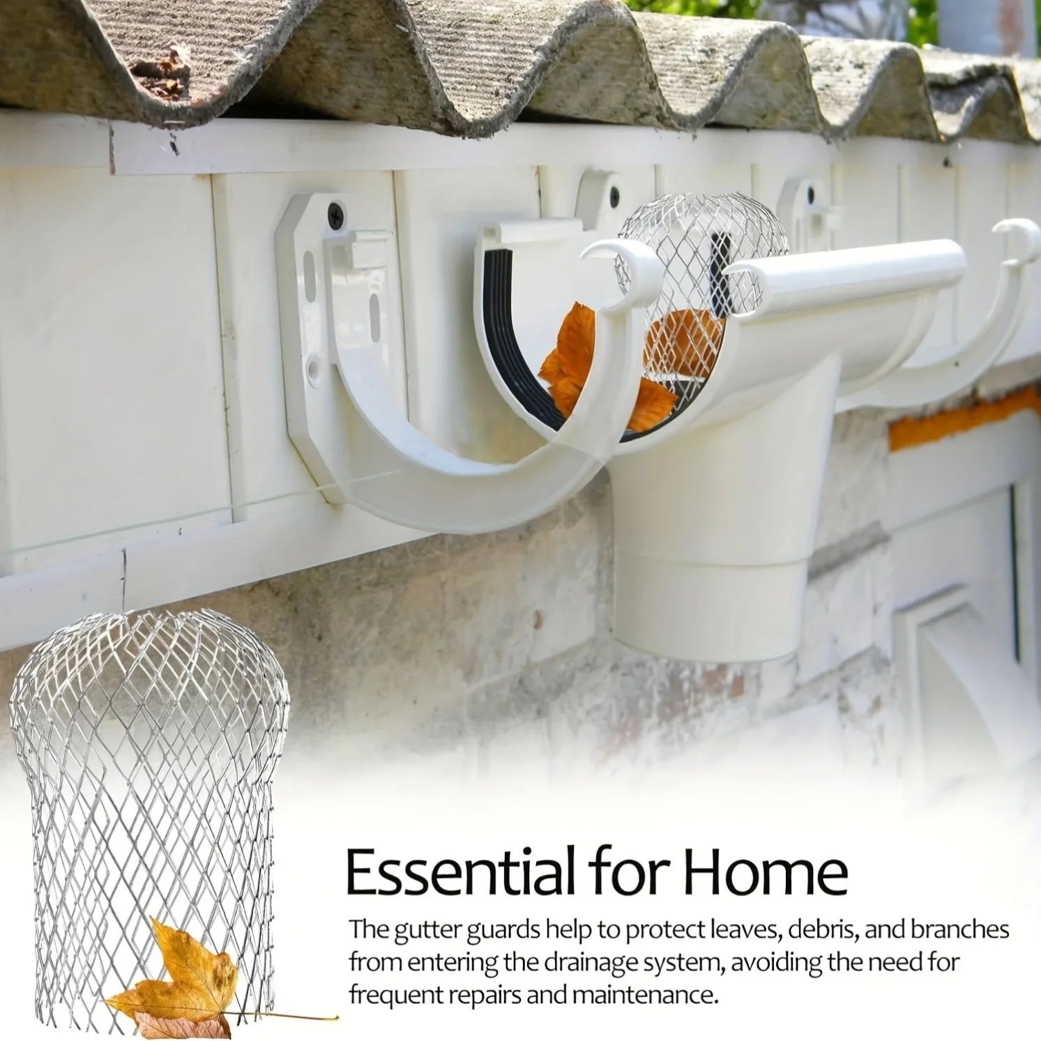 4 قطعة المزاريب تصفية شبكة سقف ورقة صافي مزراب الحرس ماسورة التصريف مصفاة الفلتر في الهواء الطلق غطاء للصرف غطاء مزراب #3