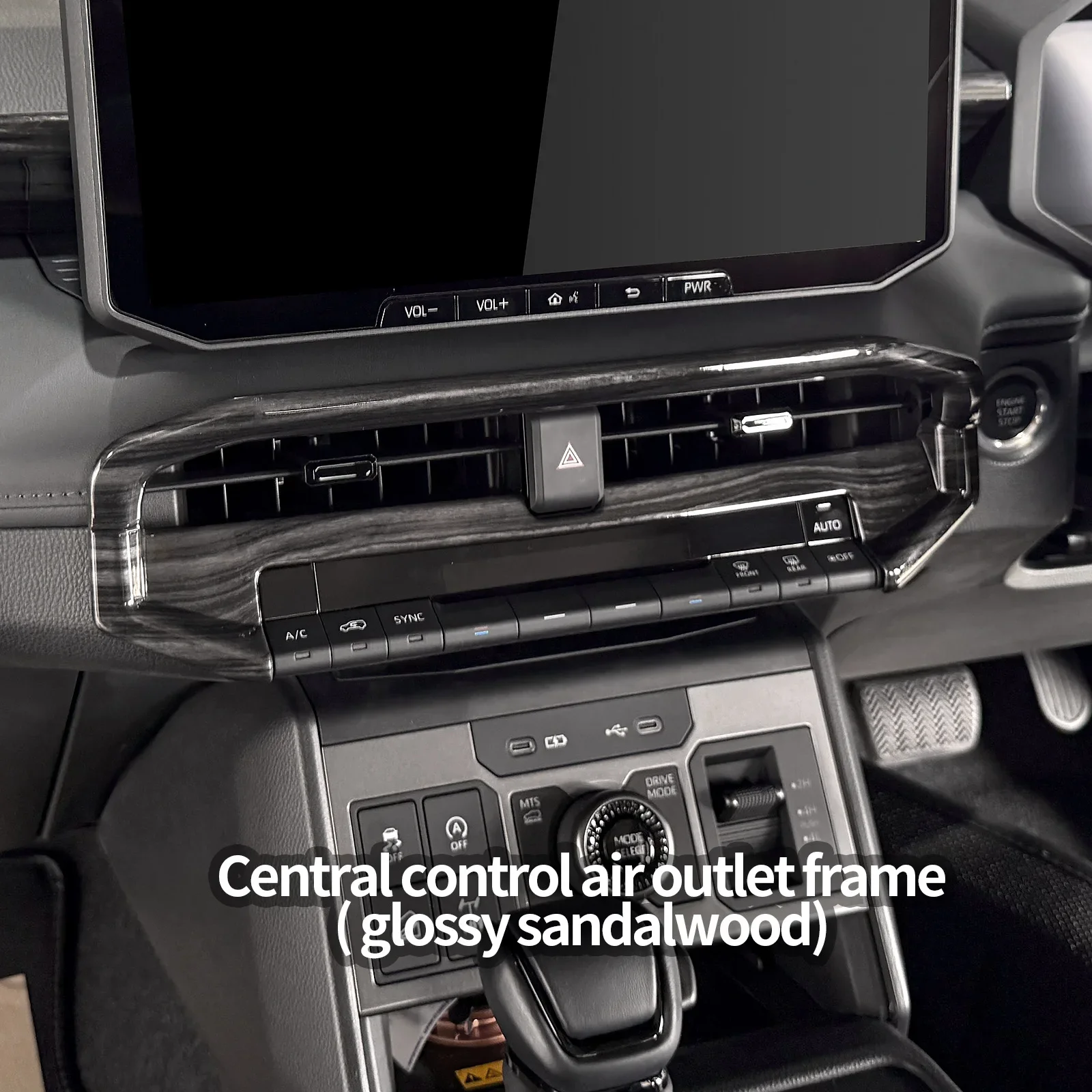 For Toyota Hilux 2026 Car Central Control Air Outlet Decor Frame Middle Air Vent Protective Cover Car Interior Trim Accessories detail image 2