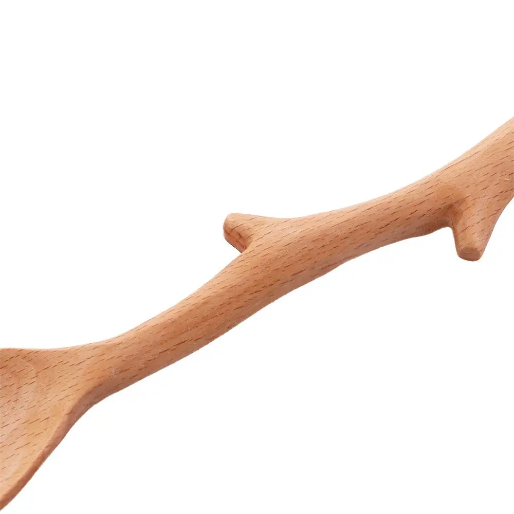 Forma de ramo alça longa cozinhar talheres de mistura colher de madeira colher de sopa utensílio de cozinha colher de agitação