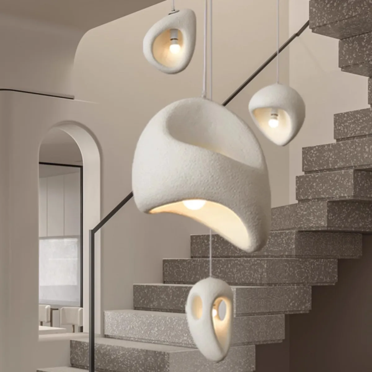 Japoński styl wabi Sabi lampa wisząca z żywicy styl projektanta Homestay Hotel wysokiej klasy salon restauracja lampa wisząca