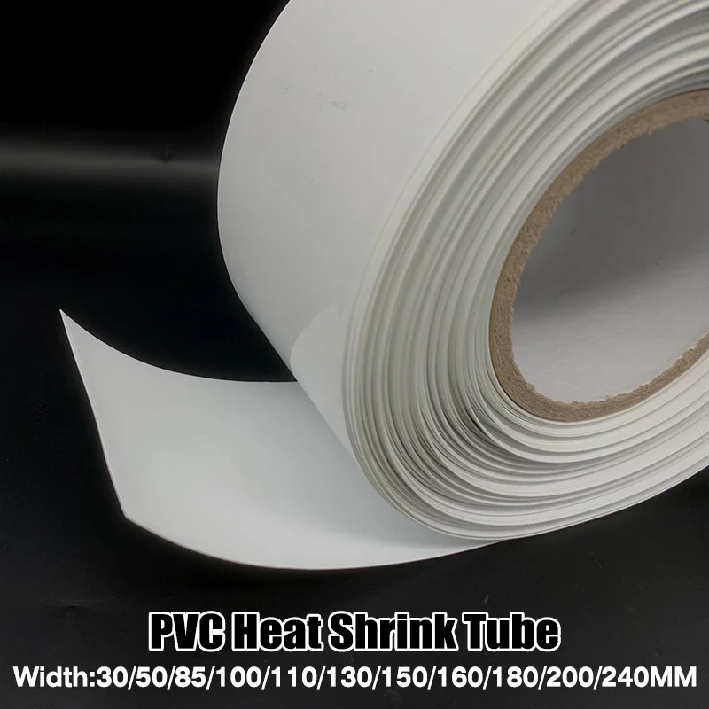 PVC Heat Shrink Tubing 18650 Encapsulation Protective Insulation Sleeve Width 30/50/85/100/130/150/160/180/200/240mm White