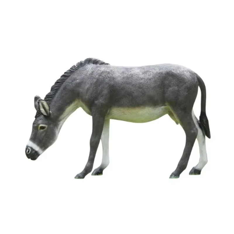 

Outdoor glass fiber simulation donkey sculpture