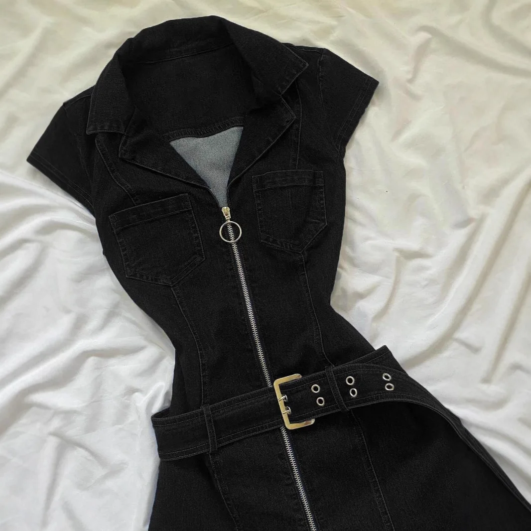 Spring and Summer New Retro Sleeveless Denim Dress for Women with a Niche Design Featuring a Slimming and Slim Fit Denim Skirt