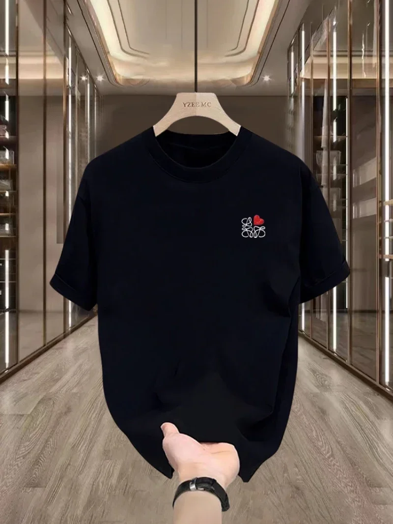 

Luxury Brand High-end High-quality Fashion Trend All T-shirt Ice Cotton Short-sleeved Trendy Brand Men and Women The Same