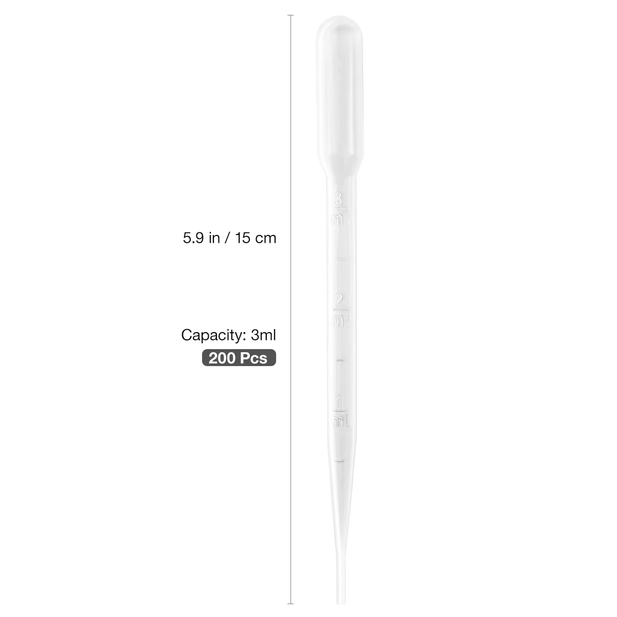 

300pcs Plastic Transfer Pipettes 3ml with Scale for Essential Oils Perfumes Cosmetics Laboratory Micro Measuring