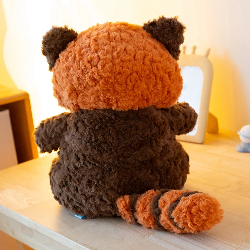 Lindo muñeco de peluche de mapache perezoso, curado, marioneta de rana perezosa, almohada de felpa de gato, decoración de sofá suave Kawaii para habitación, regalos de cumpleaños y Navidad para niños