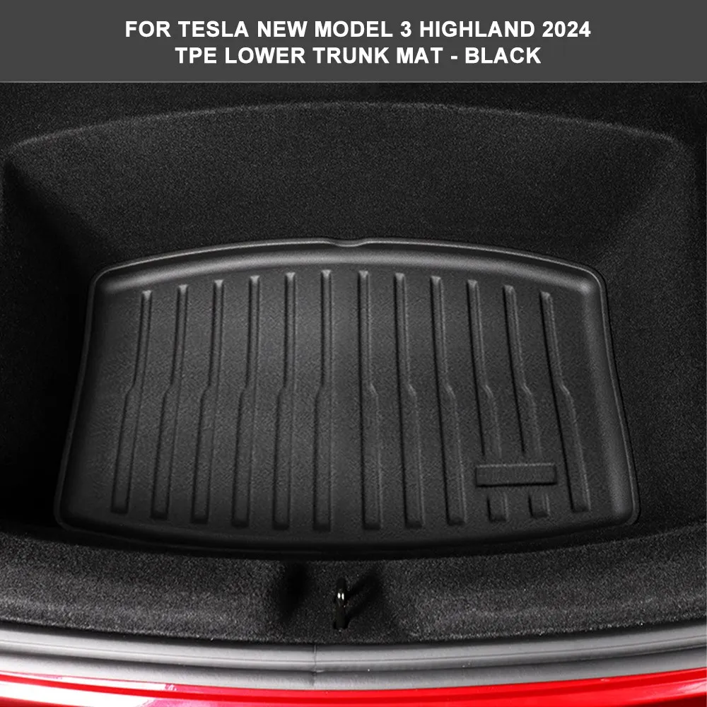 For Tesla Model 3 Highland 2024 TPE Floor Mats All Weather Trunk Mats Floor Mat Model 3+ Waterproof Non-Slip Cargo Liners Pad