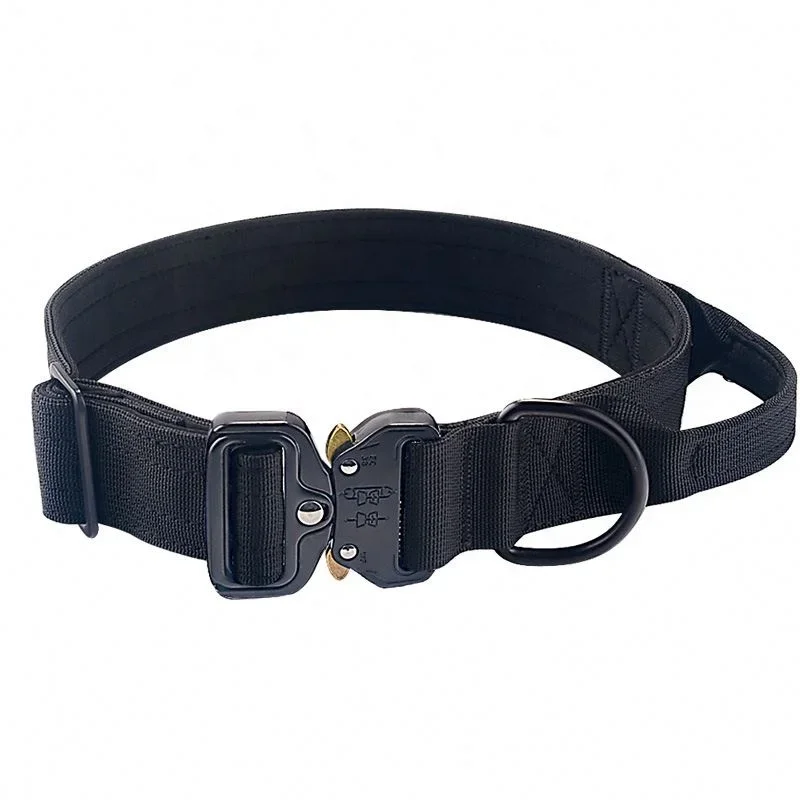 Best Quality Adjustable Nylon Tactical Dog Collar with Control Heavy Metal Buckle for Medium and Large Pet Dogs,Dog accessories