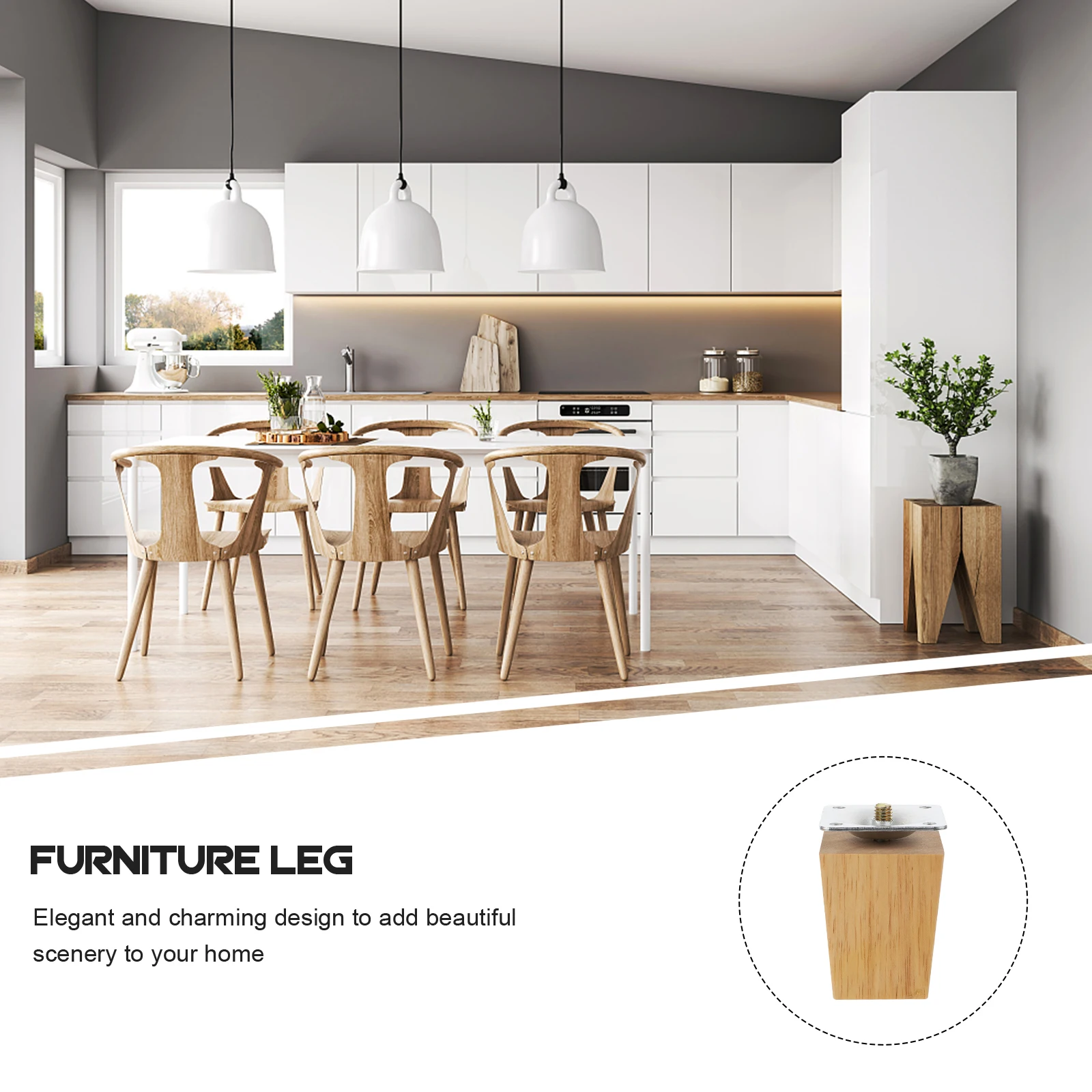 

4 Pcs Legs Furniture Support Feet Support Feet Wooden Table Legs Color Sturdy Sofa Chair Replacement