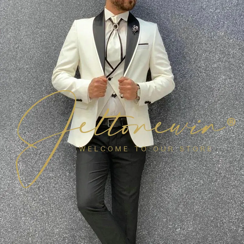 

2022 Men's Casual Business Boutique Suit 3-piece Set Men's Coat Jacket Pants Vest Trousers Waistcoat Wedding Suits For Men