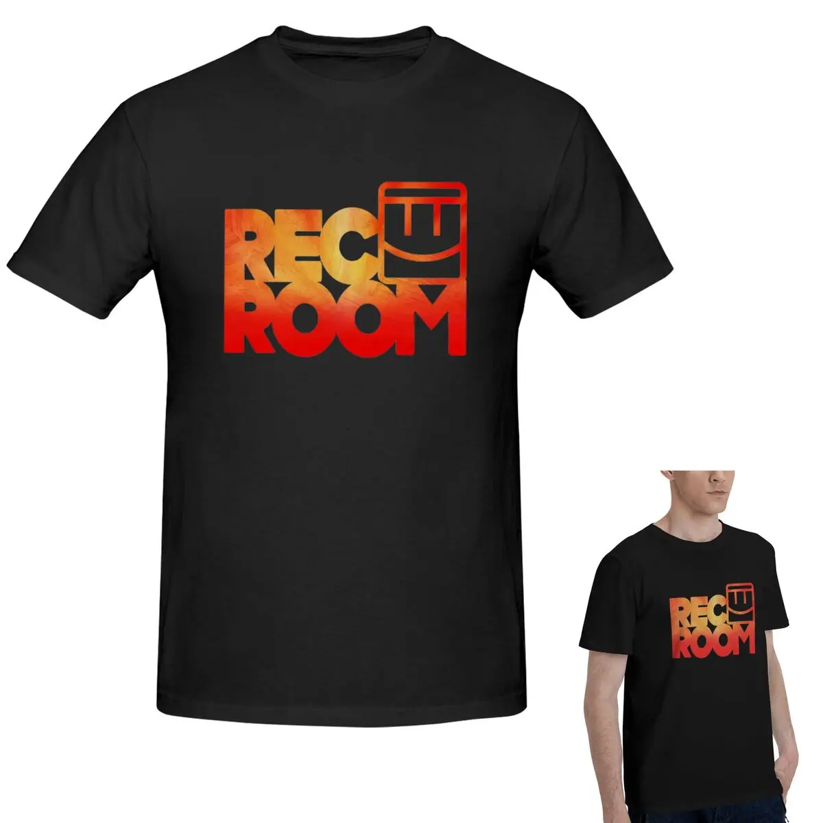 

100% Cotton Painted Rec Room Logo T-Shirt Men's Classic Oversized T Shirt Men Crew Neck Summer Shirts Tops S-6XL