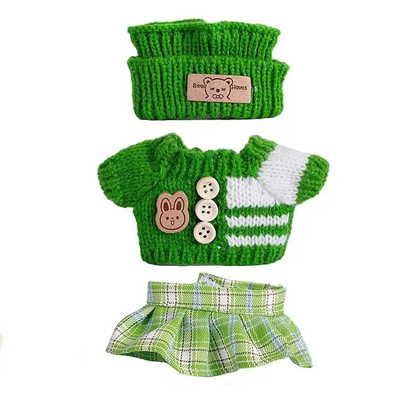 17 cm Mini Plüsch Puppe Kleidung Outfit Zubehör Keine Puppe für Korea Kpop Exo Labubu Overalls Kleidung Geschenk
