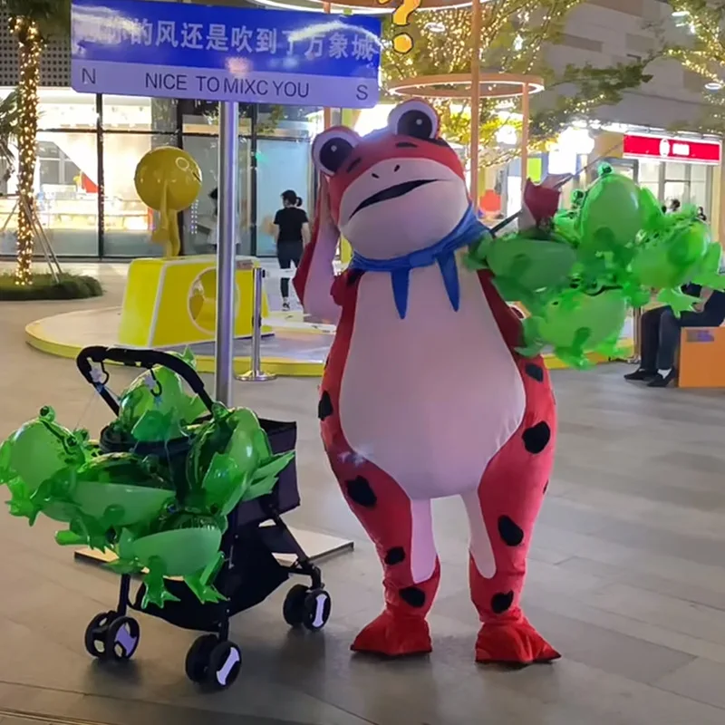 개구리 만화 인형 마스코트 의상 풍선 성인 산책 성능 옷 두꺼비 가스 모델 인형 옷