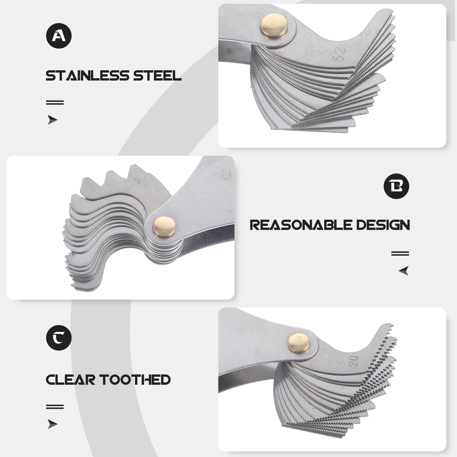 

Stainless Steel Thread Pitch Gauge Multi Purpose Screw Measuring Tool for Precise Internal External Threads Measurement High