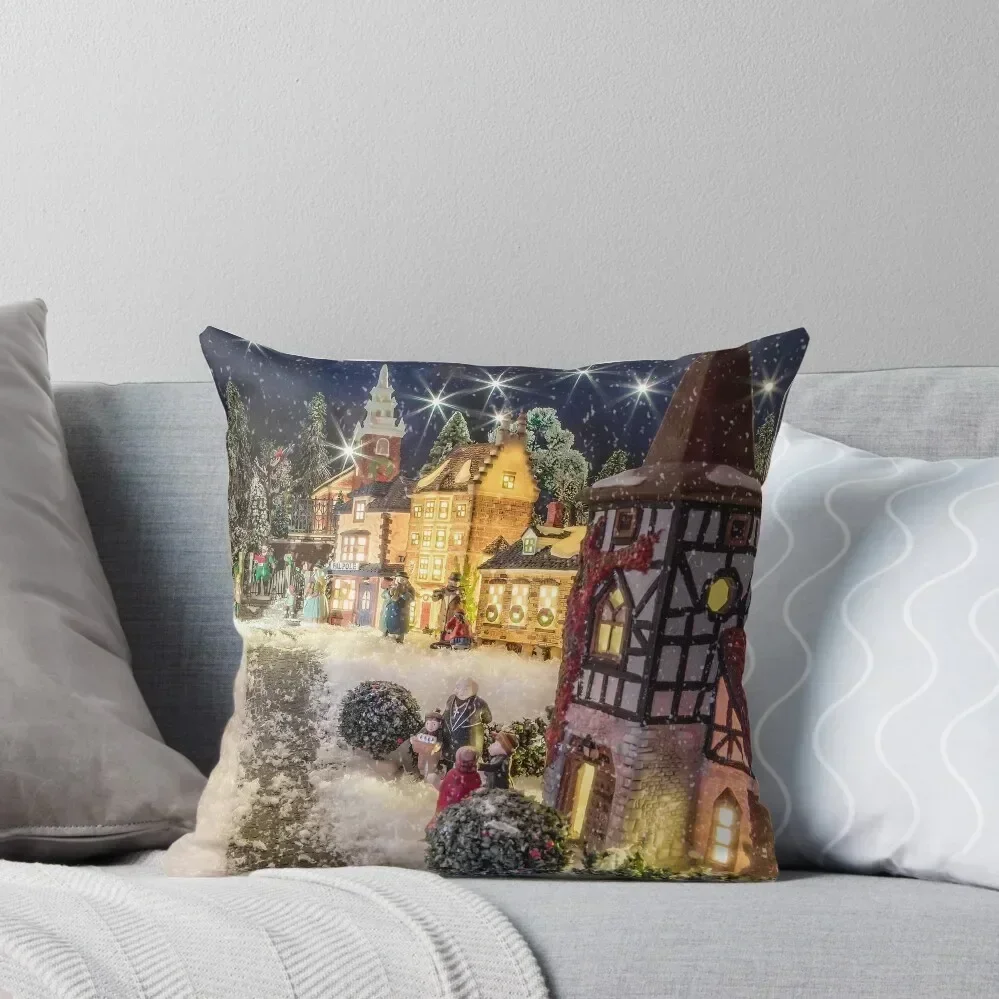

A Snowy Evening Throw Pillow Pillowcases Bed Cushions christmas supplies pillow pillowcase anime girl pillow