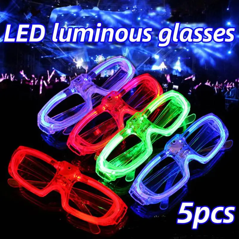 5pcs, LED Glasses Night Lighting Party Supplies, Glow Glasses for Valentine's Day, Birthday Party, New Year Party