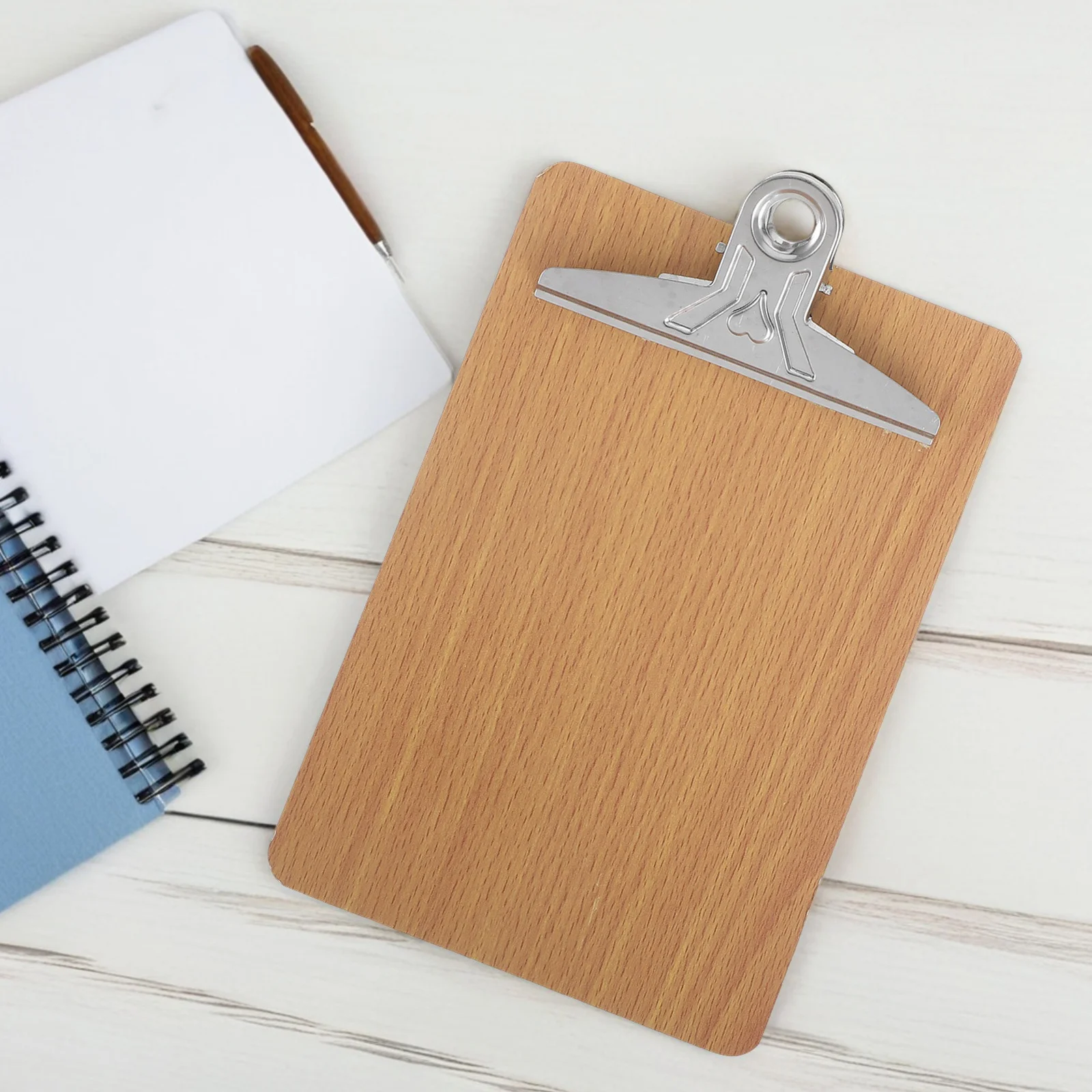A5 Hardboard Clipboard Clip 3mm Thick Profile Clip Office Use Strong Clamp Anti-Rust Wooden Clipboards Rounded Corner
