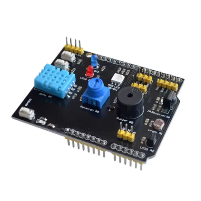 9-in-1 multifunctional expansion board DHT11 temperature and humidity LM35 temperature buzzer compatible with UNO