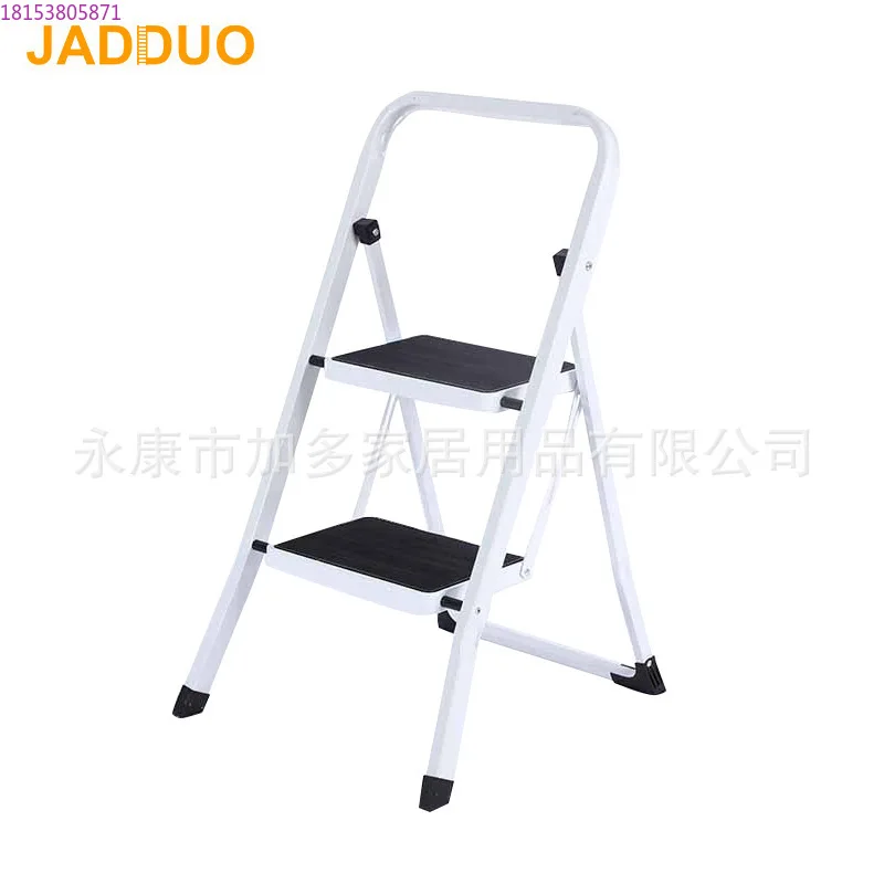 

Square tube white iron ladder pedal with rubber leather household ladder load-bearing 150 kg