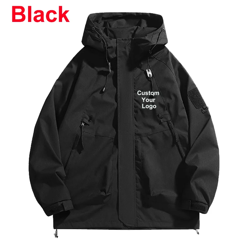 Outdoor  Custom Your Logo men's windproof and waterproof jacket men's assault jacket men's hooded workwear version hoodie