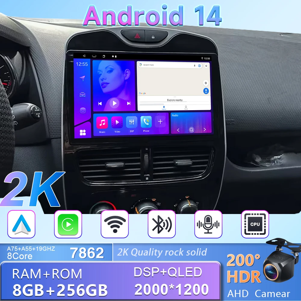 Android Auto For RENAULT Clio 4 BH98 KH98 2012 - 2019 Carplay Autoradio Car Radio Multimedia Video Player Stereo CPU Accessories