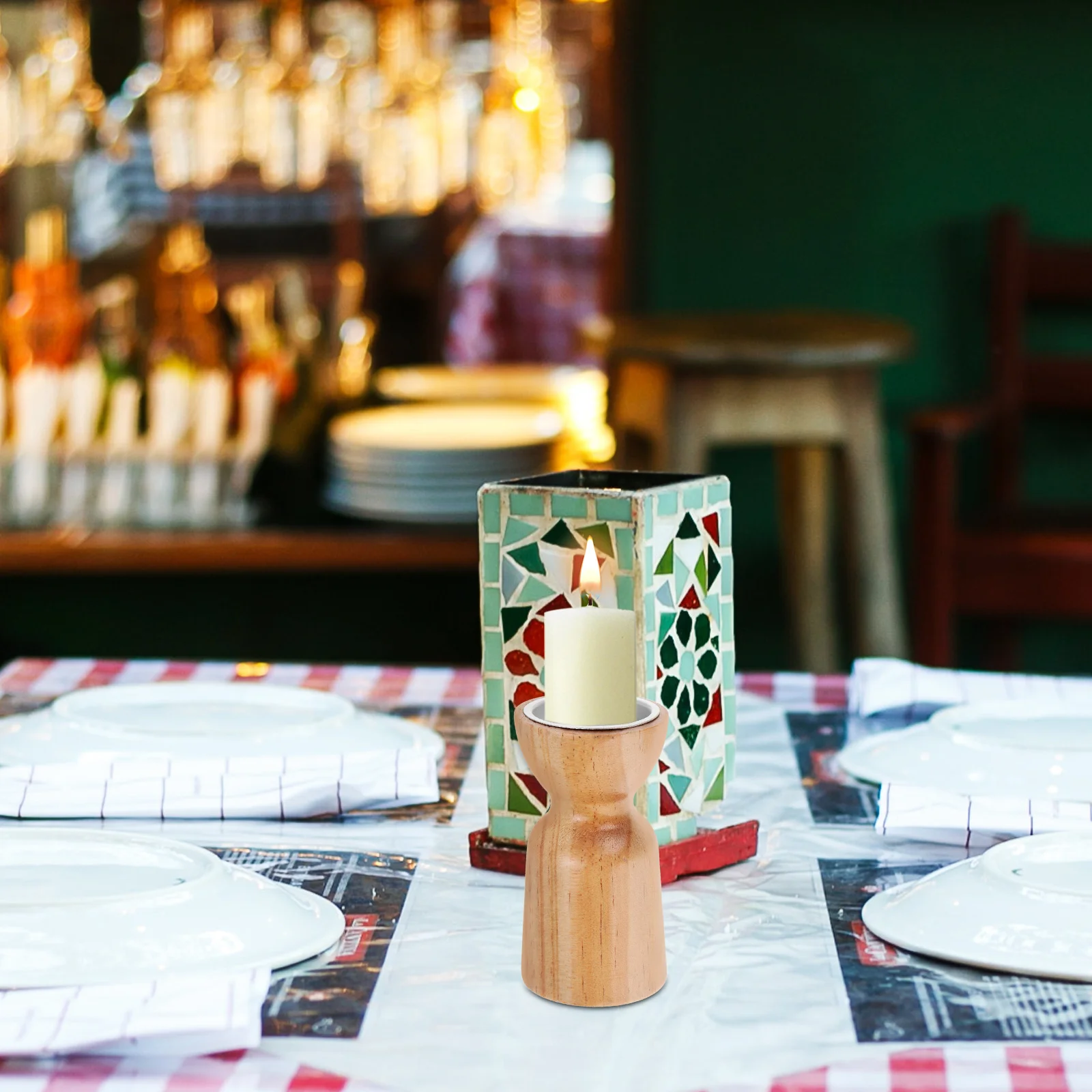 3 قطعة حامل ريترو خشبي Tealight تقف لديكور الطاولة ريفي المنزل حفل زفاف عيد الميلاد هدية عيد الحب