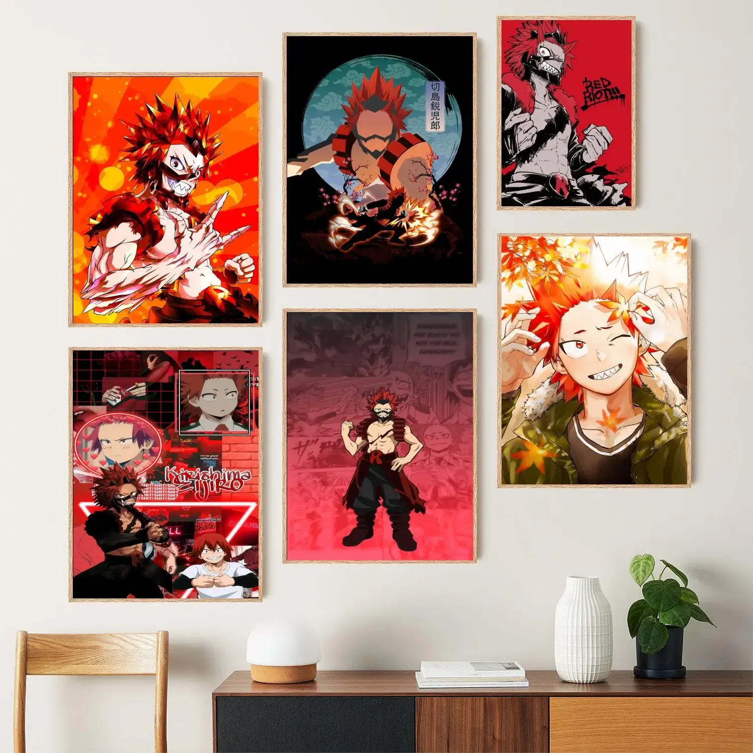 mha kirishima Canvas Art Poster and Wall Art Picture Print, Modern Family Bedroom Decor Posters