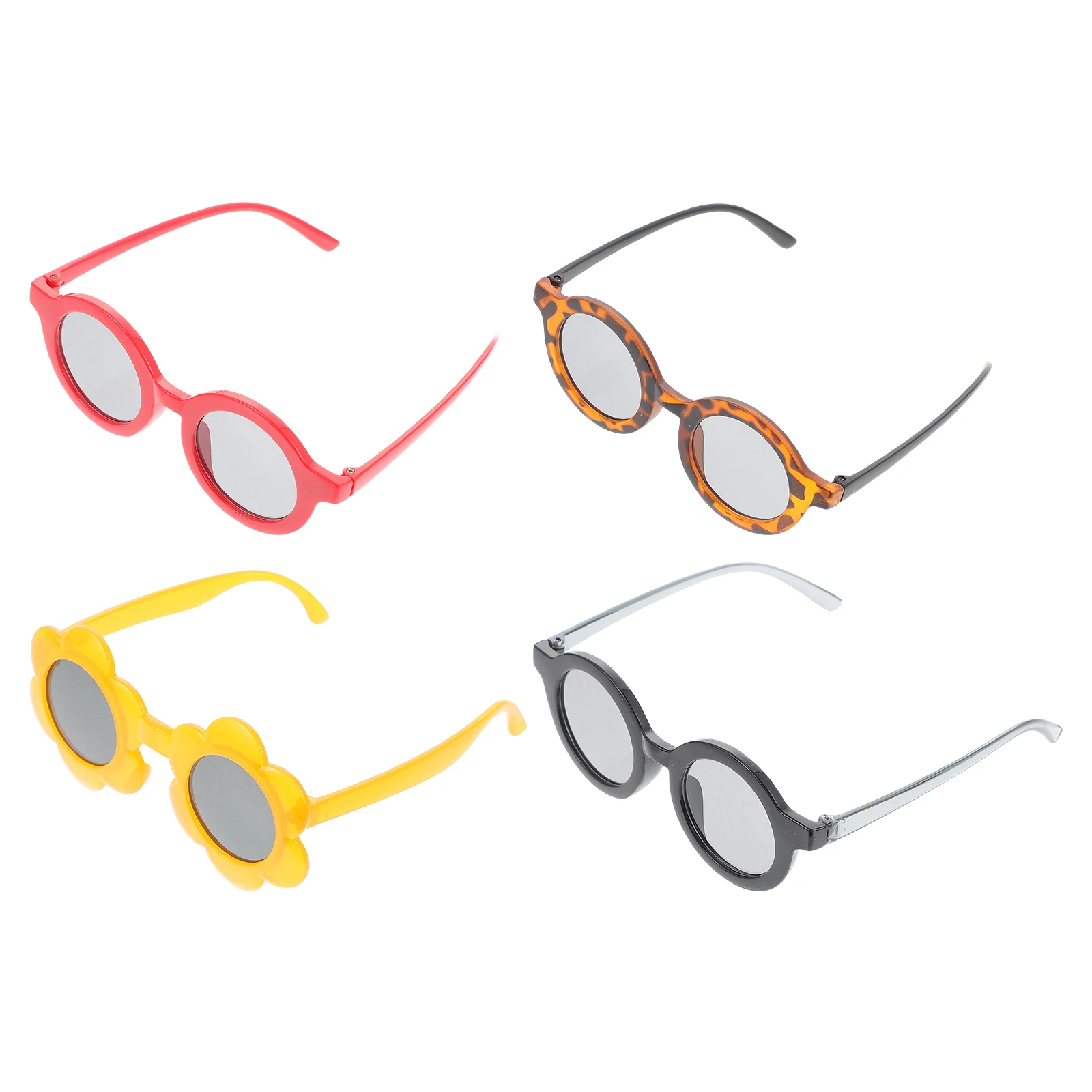 

4Pcs Children Sunglasses Kids Polyester Sunflower Props Baby Fashion Accessories Party Carnival Christmas Reusable Lightweight