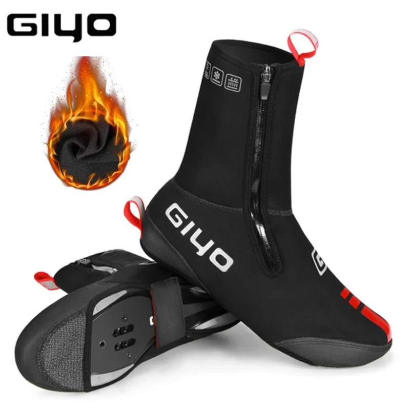 GIYO Bicycle Shoes Covers MTB Road Bike Winter Thicken Warm Thermal Overshoes Waterproof Reflective Cycling Shoe Cover Booties