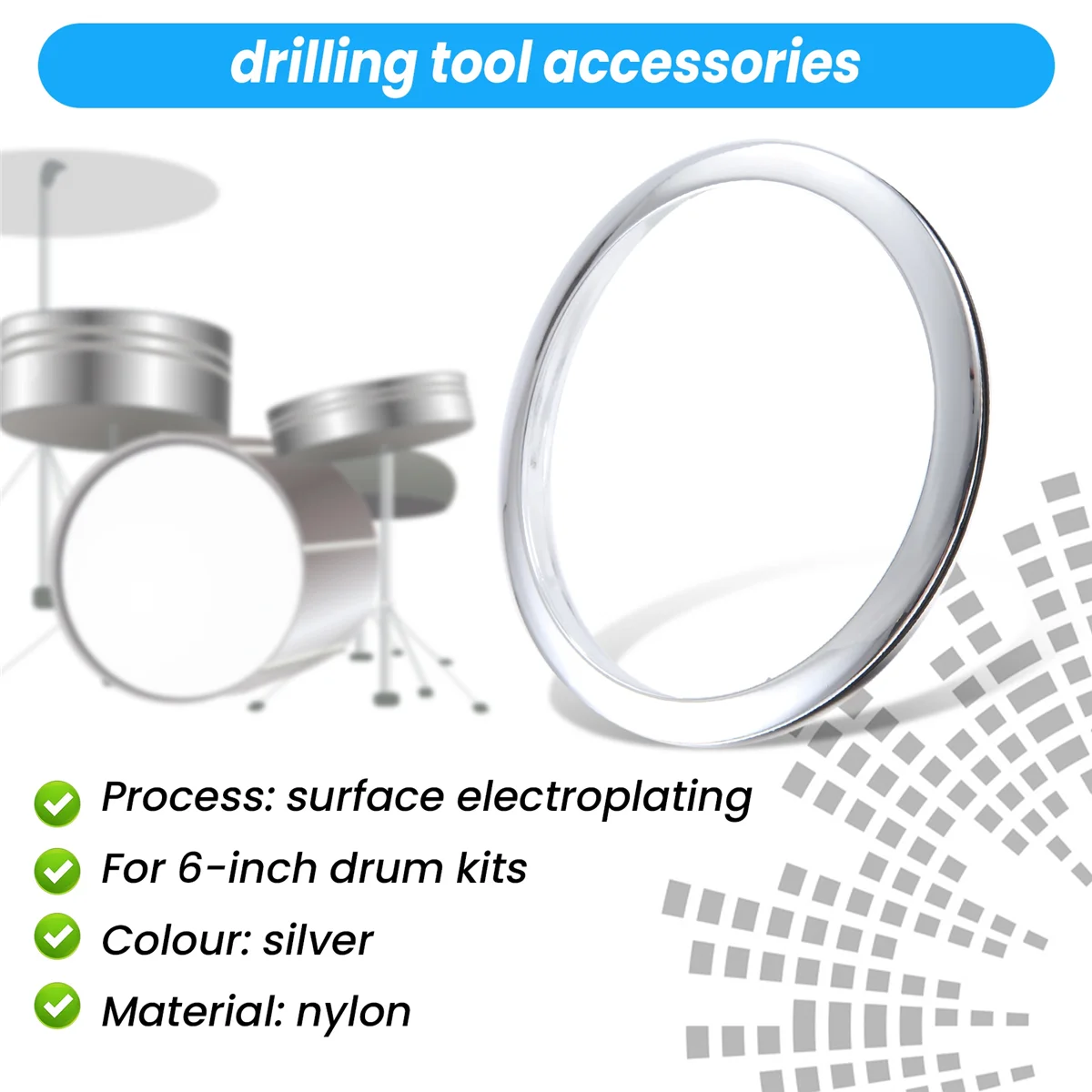 6 Inch Drum Kit Bass Drum Hole Rings Drum Drilling Tool Accessories