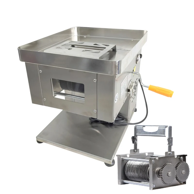 Rebanadora de carne de acero inoxidable de 110V/220V, máquina automática para cortar carne fresca, para rebanar, desmenuzar y cortar en cubos.