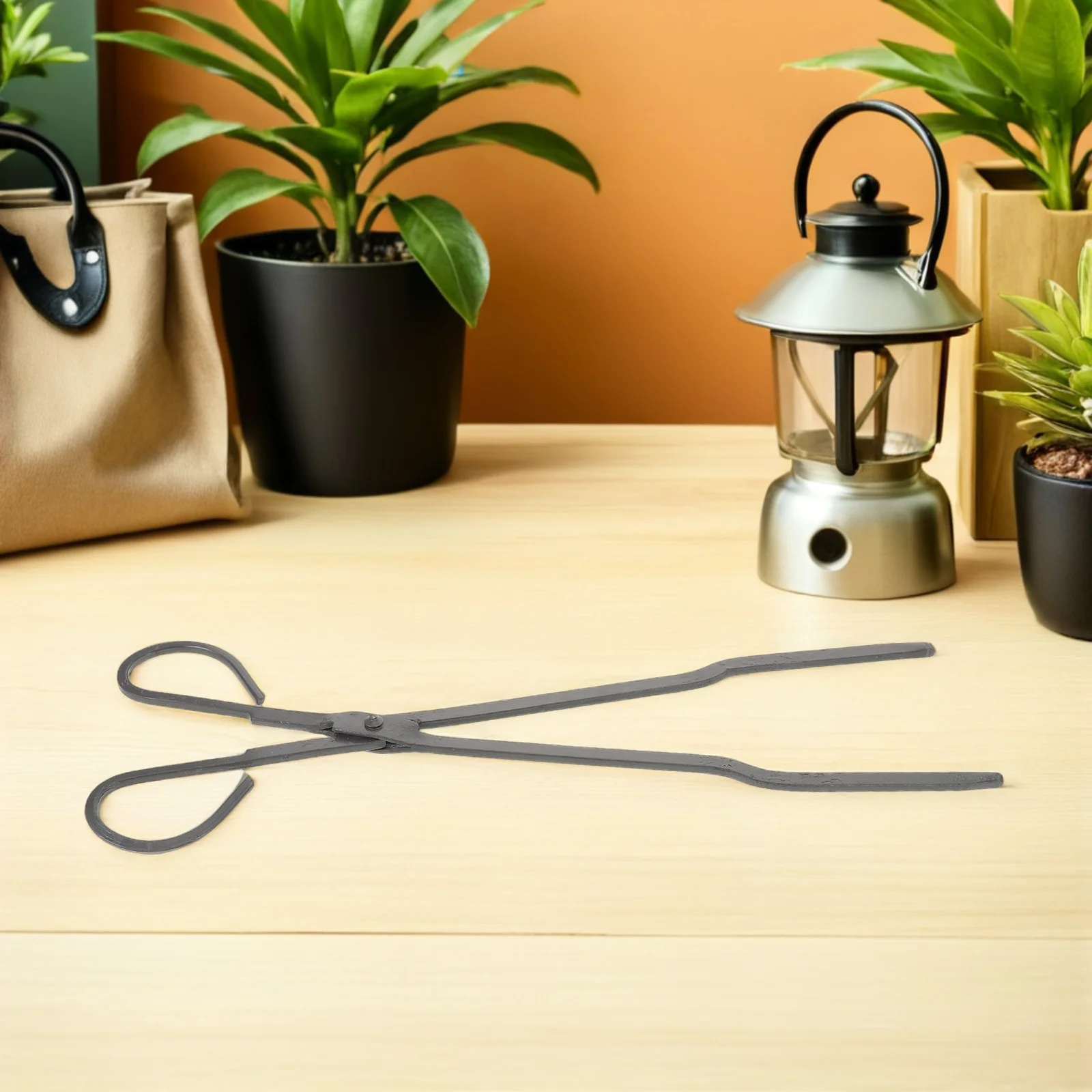 سجل المنتزع ملقط الحطب الثقيلة للمدفأة حفرة النار الحديد الخشب المنتزع أداة مع مقبض مريح آمنة مقاومة للحرارة #5