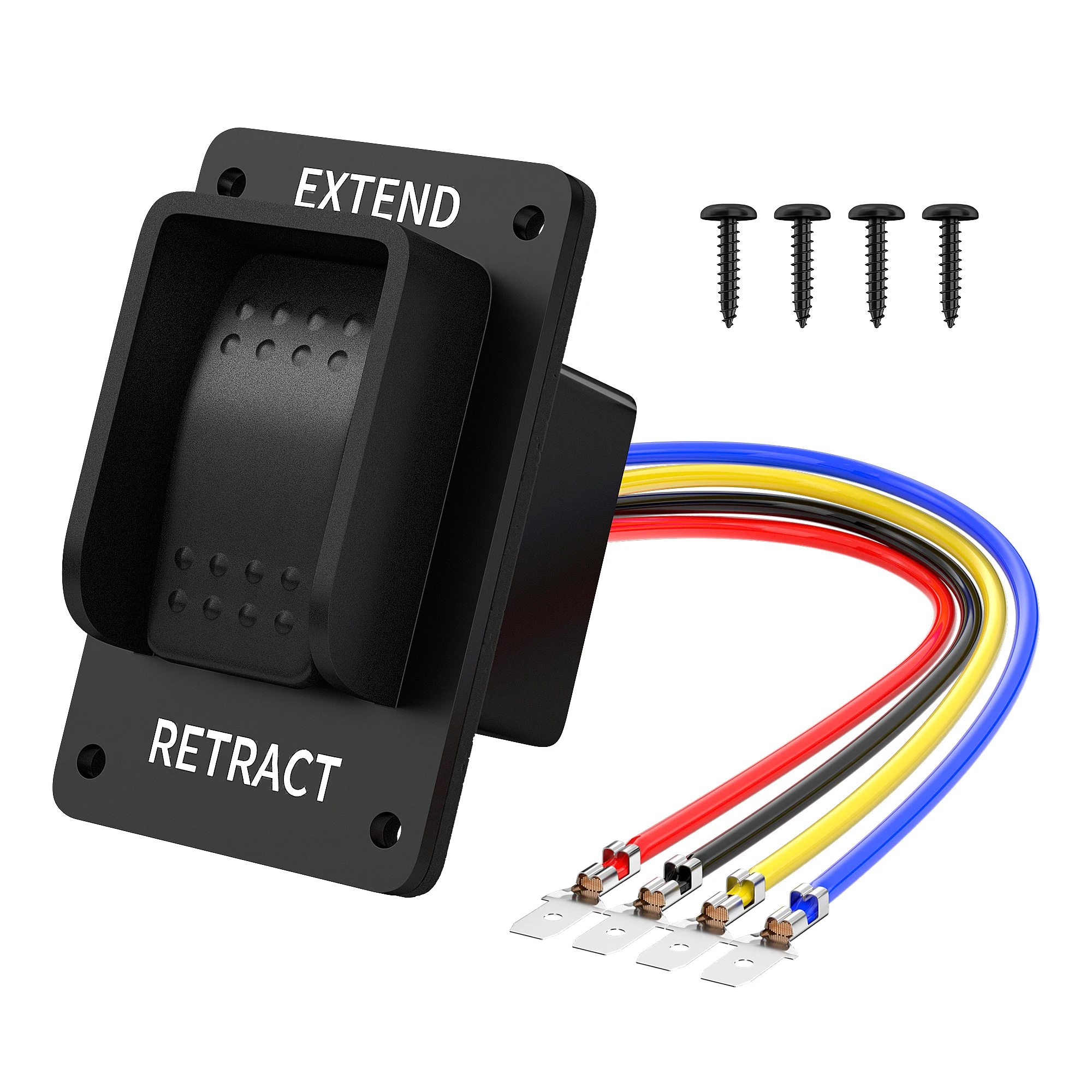 RV Jack Switch 387874 RV Electric Power Stabilizer Jack Switch IP66 Waterproof Extend/Retract 3 Way Momentary Rocker Switch