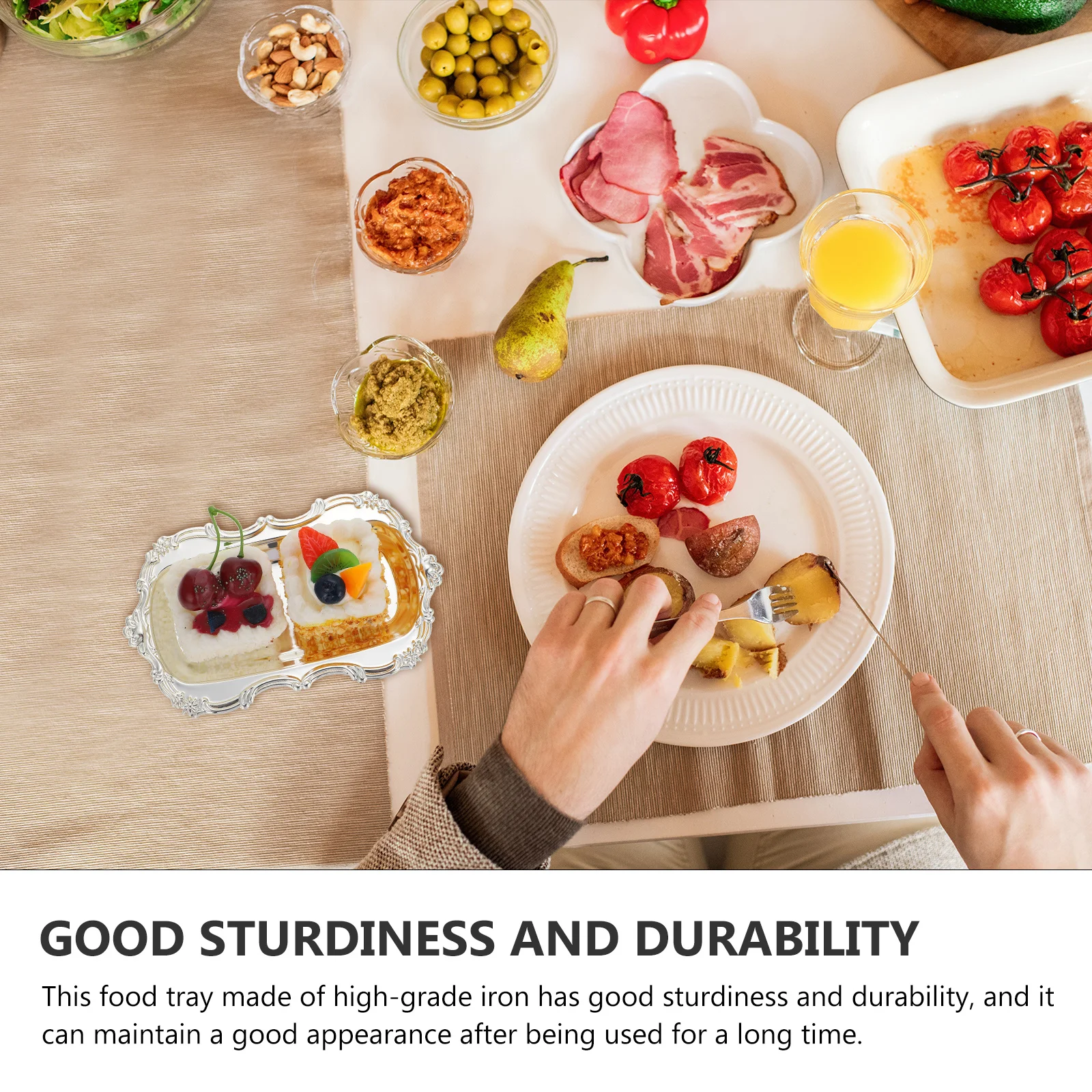 

Appetizer Serving Plate Food-Grade Dessert Tray For Fruits Cakes Snacks Smooth Edge Decorative Cake Plate Dried Fruit