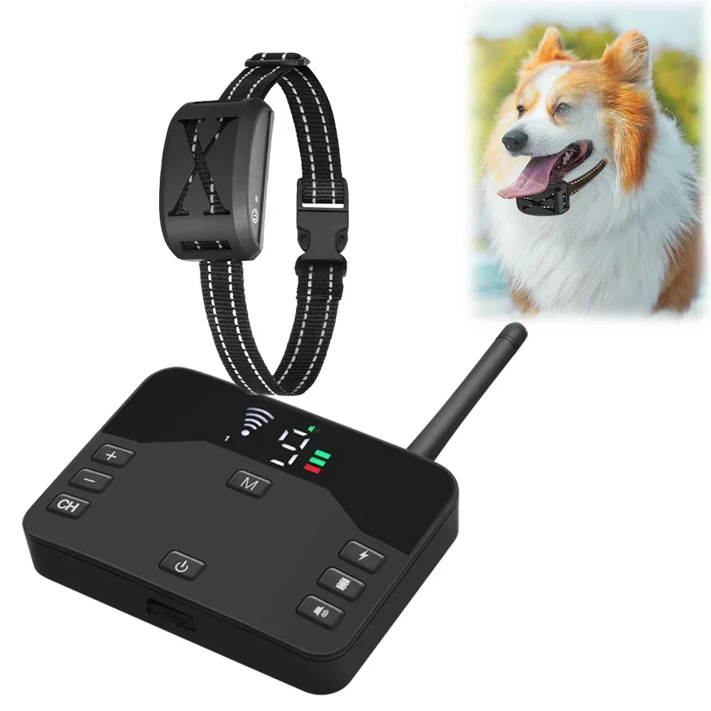 

Wireless Electric Fence Remote Pet Containment System, Pet Dog Shocks Training Anti Bark Collar with Adjustable Vibration Shock