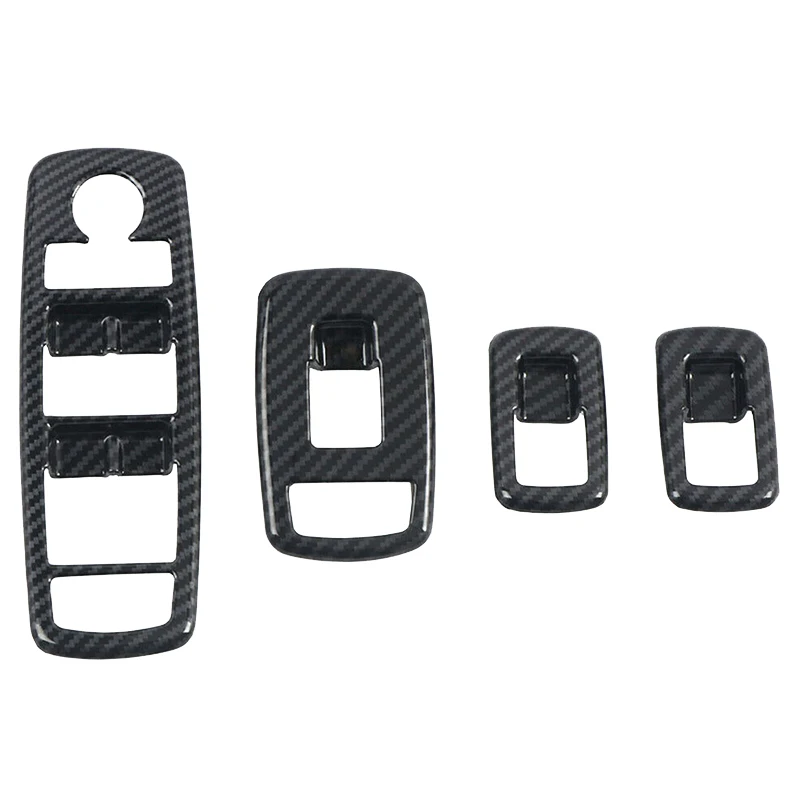 

4Pcs for Dodge Ram 1500 2019 2020 2021 Car Interior Mouldings Window Switch Button Lifter Cover Trims Stickers Carbon Fiber Look