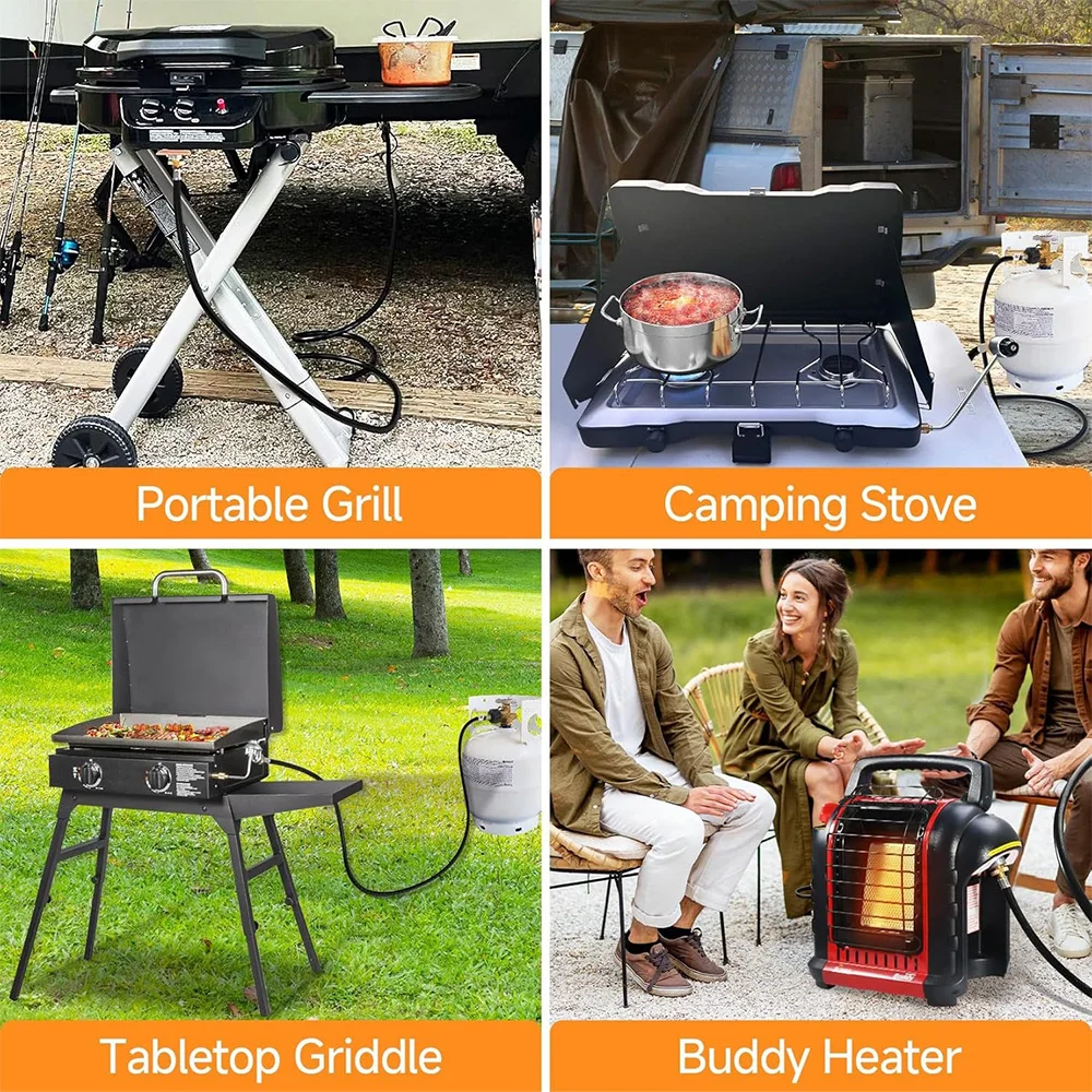 6FT خرطوم البروبان البروبان محول خرطوم محول خزان البروبان خرطوم مناسبة لشوايات الشواء بلاكستون الشوايات مواقد كولمان #5