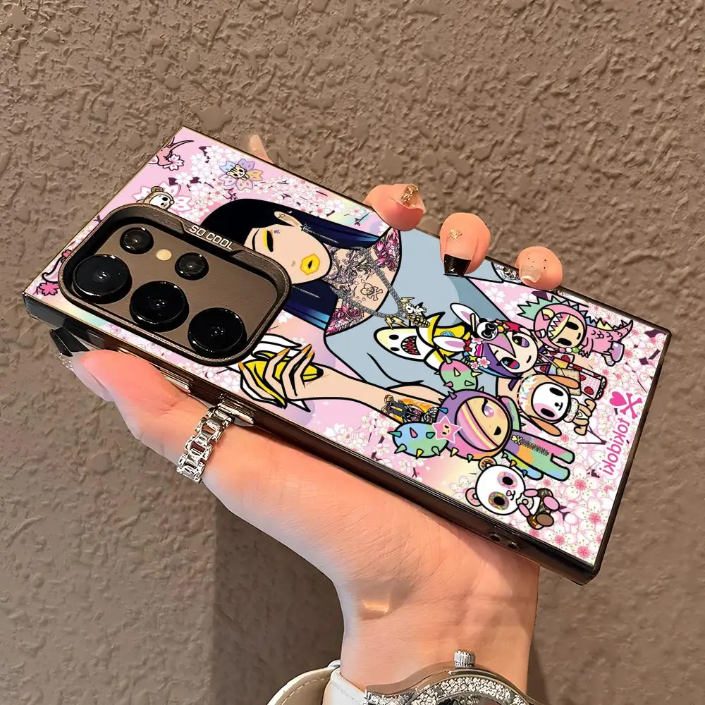اليابان T-Tokidokis قضية الهاتف لسامسونج غالاكسي S25 حافة S24 S23 S22 S21 S20 الترا سيليكون الملونة الفضة جراب هاتف #3