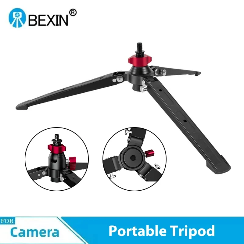 BEXIN ST-3 Aluminum Alloy Tripod Mini Desktop Photography Tripod 3/8 Inch Adapter Monopod Bracket Base for SLR Camera Gimbals